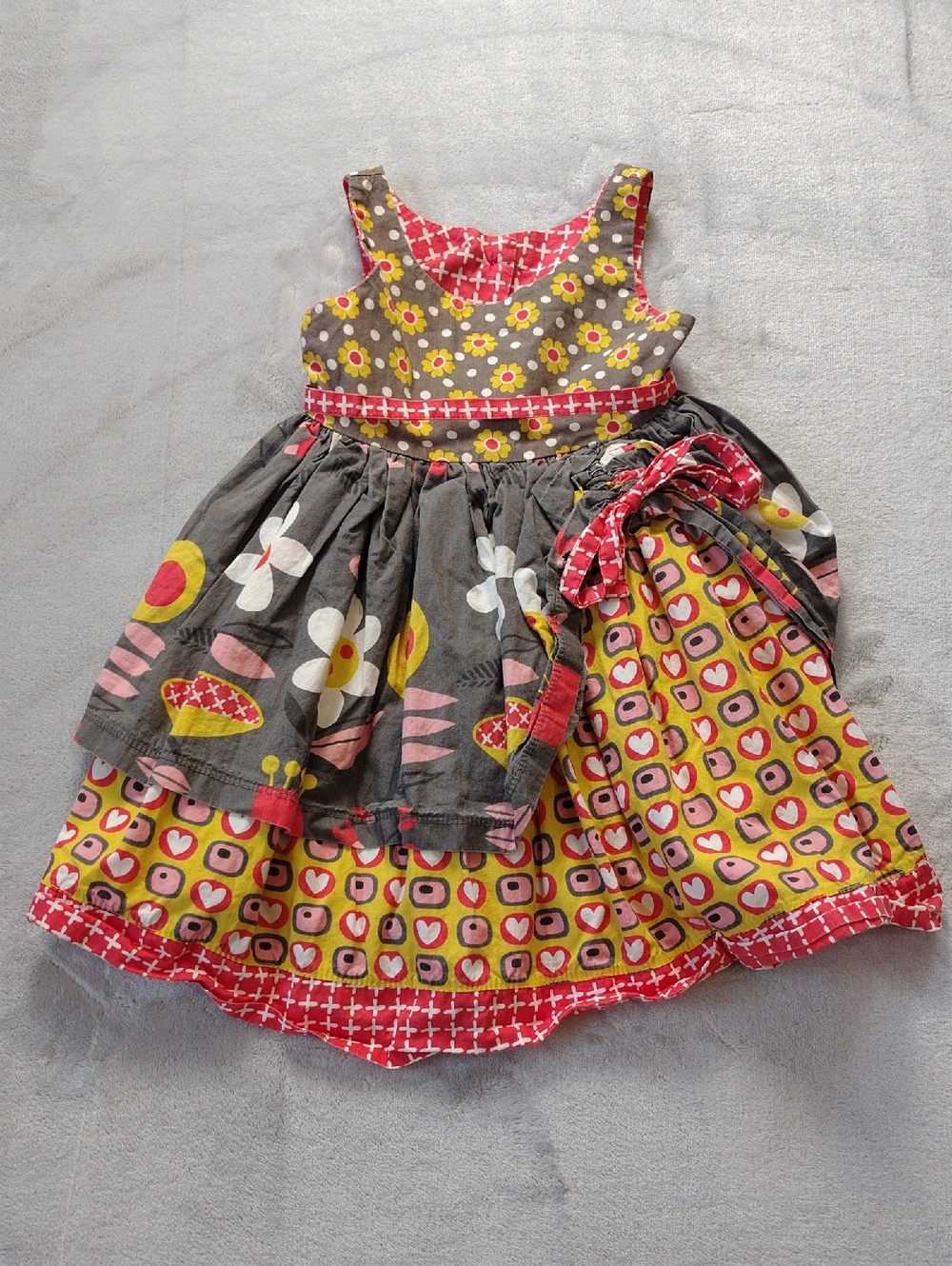 Jelly the Pug Vibrant Indian Summer Tenley Whimsical Cotton Sundress Size 3T